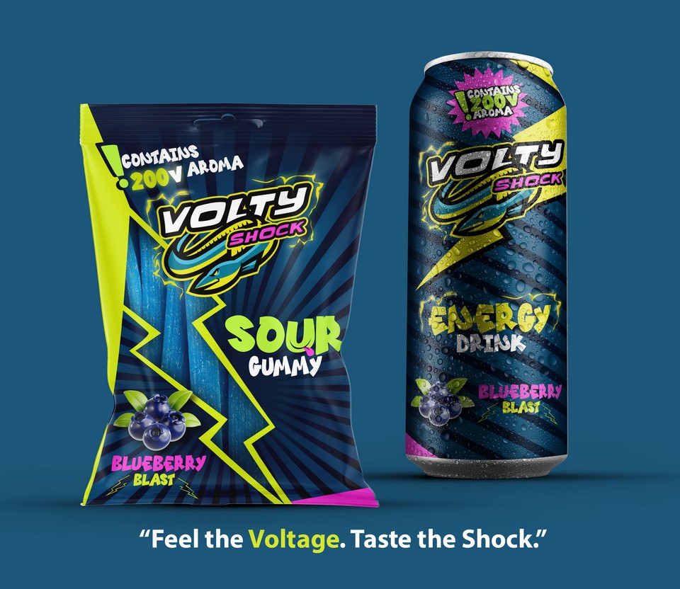 Volty Shock Enerji İçeceği ve Jelibon Ambalaj Tasarımı