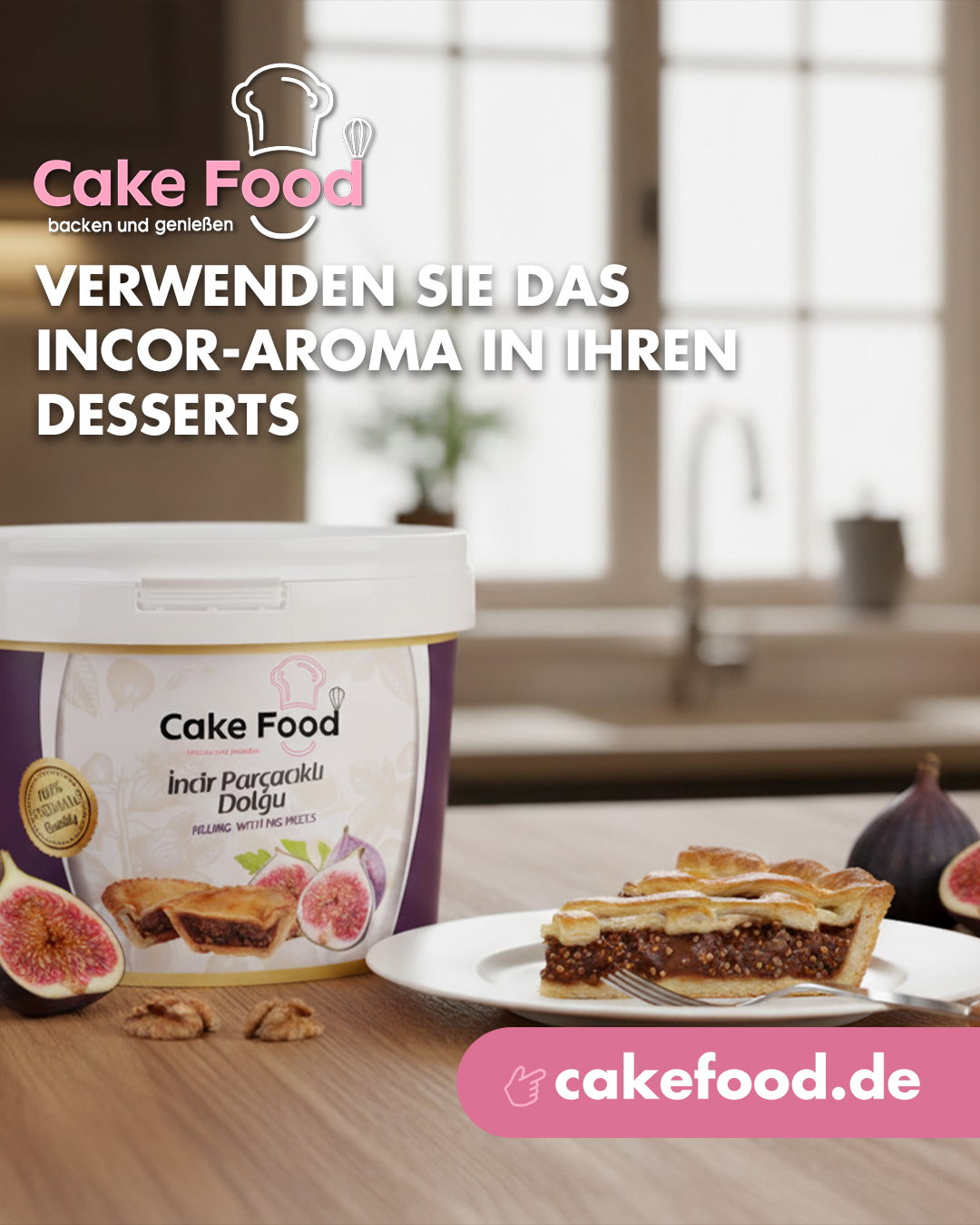 Cake Food İncirli Tart Dolgusu Afiş Çalışması